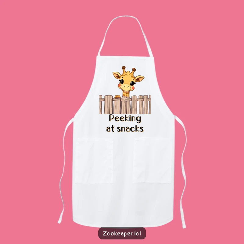 Funny Giraffe Apron: Curious Over Fence Kitchen Fun, Perfect Chef Gift