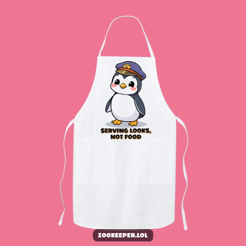Funny Mischievous Penguin Apron - Kitchen Hilarious Zookeeper Wear