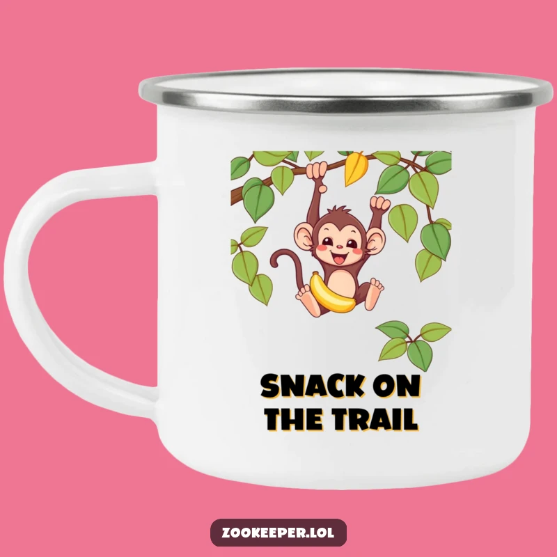 Funny Monkey Camping Mug: Durable Banana Swing Design, Great Gift