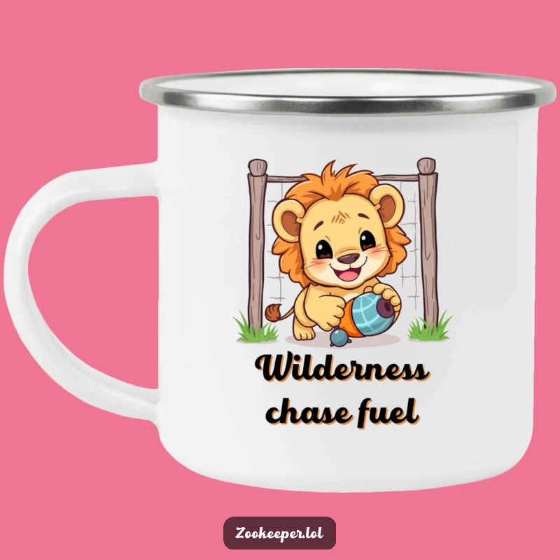 Funny Lion Cub Camping Mug: Adventure-Ready Cub Fun