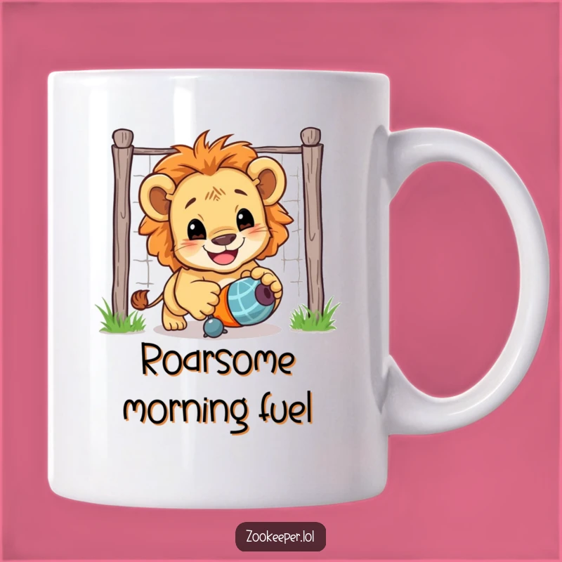 Funny Lion Cub T-Shirt: Adorable Cub Chasing Toy Mug Gift