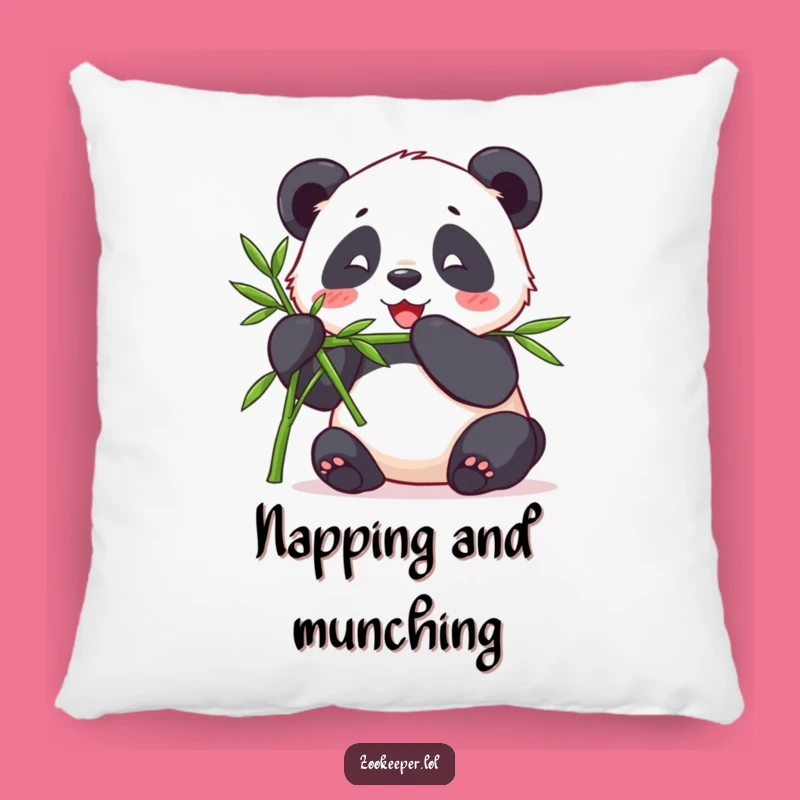 Funny Contented Panda Pillow - Comfy Hilarious Zookeeper Accent
