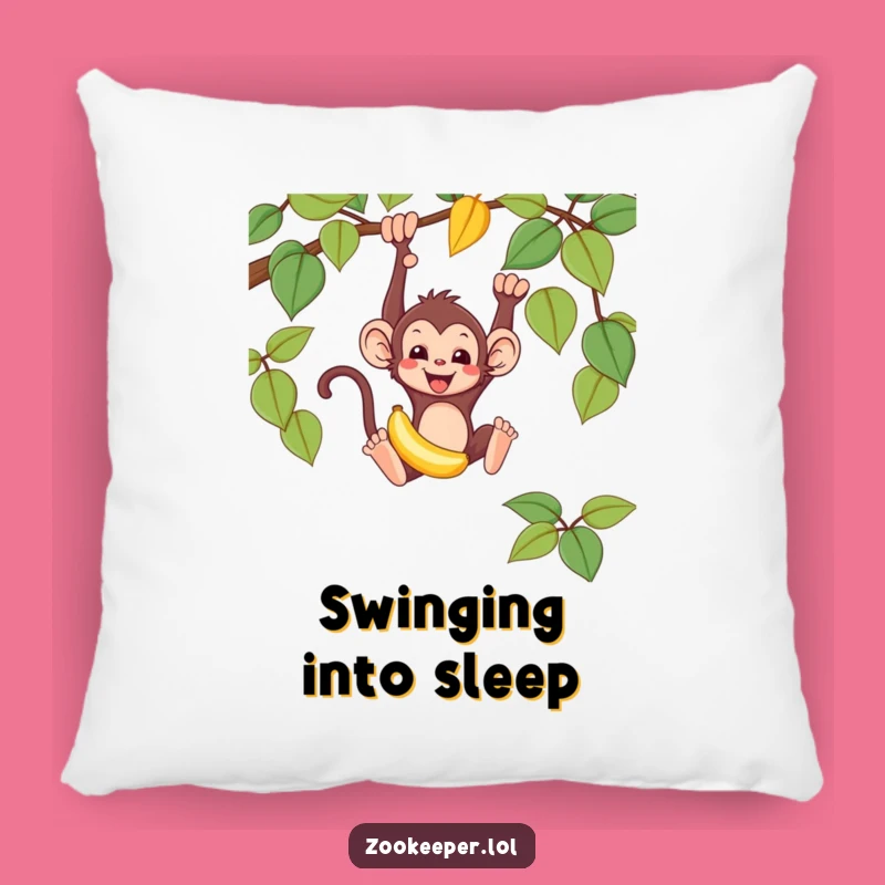Funny Monkey Pillow: Soft Mischievous Banana Swing Design, Hilarious Home Decor