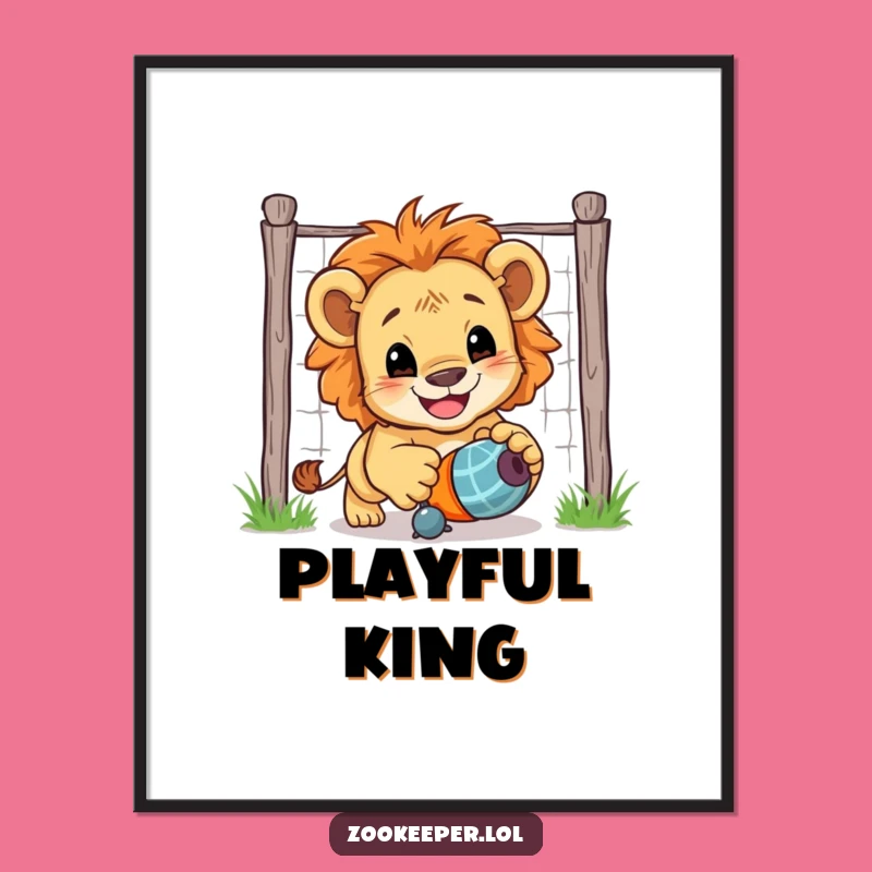 Funny Lion Cub Digital Art: Printable Cub Joy for Your Walls