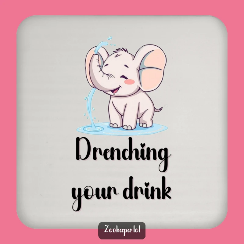 Funny Elephant Coaster: Playful Water Spray Design, Protect Surfaces with Humor
