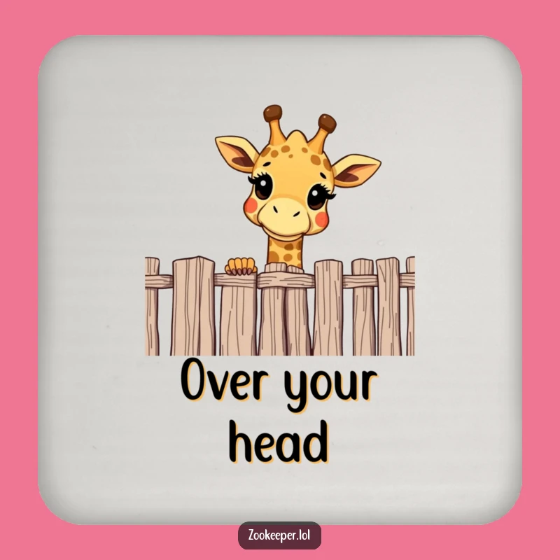 Funny Giraffe Coaster: Curious Over Fence Design, Protect Surfaces with Humor