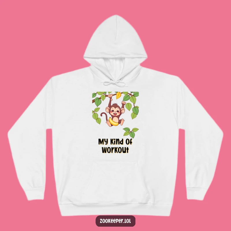 Funny Monkey Hoodie: Cozy Mischievous Banana Swing Design, Perfect Gift