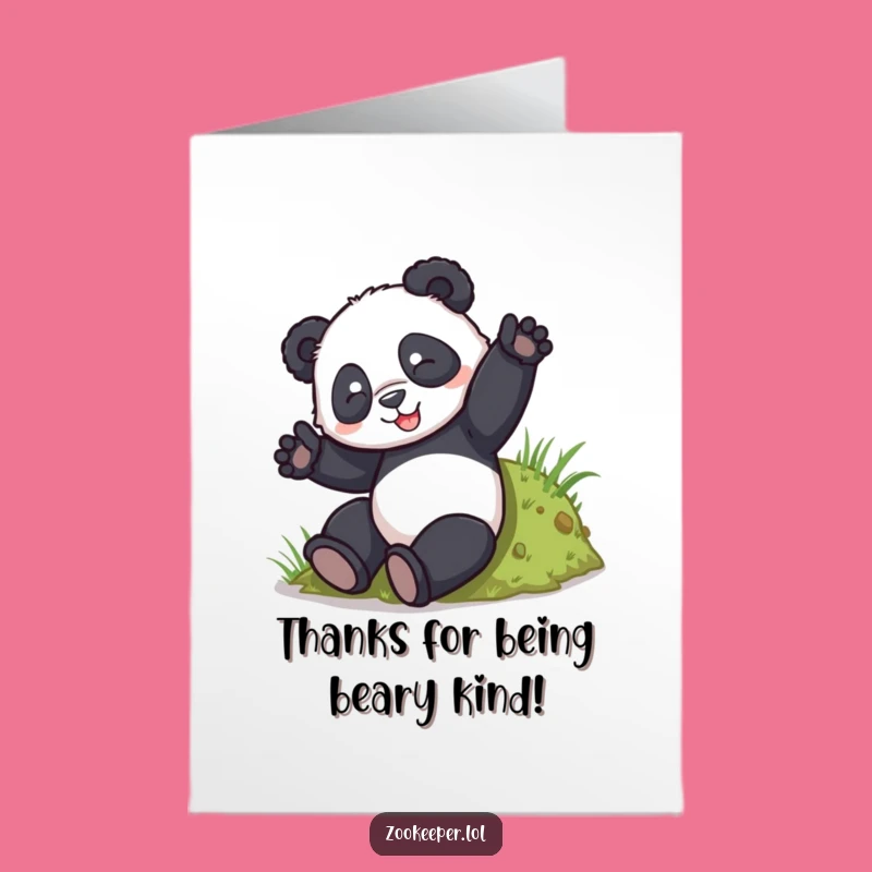 Free Printable Thank You Card: Bumbling Panda Thanks, Downloadable Gratitude with a Chuckle