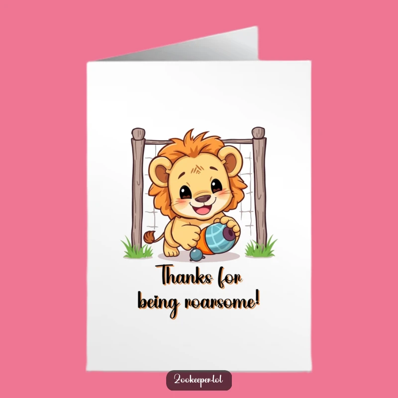 Free Printable Thank You Card: Cute Lion Cub Thanks, Downloadable Gratitude That Wows