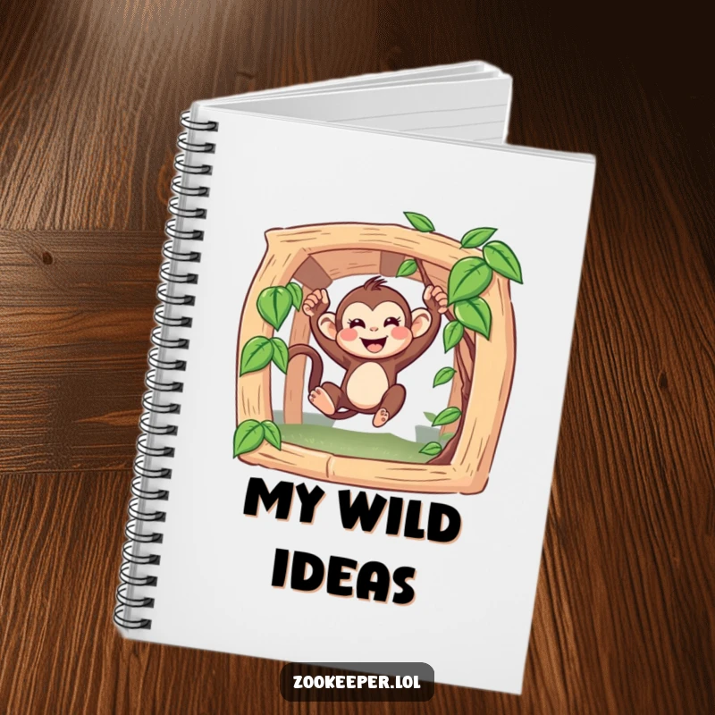 Funny Monkey Notebook: A happy monkey swings from a vine, inspiring fun and creativity for all your notes.