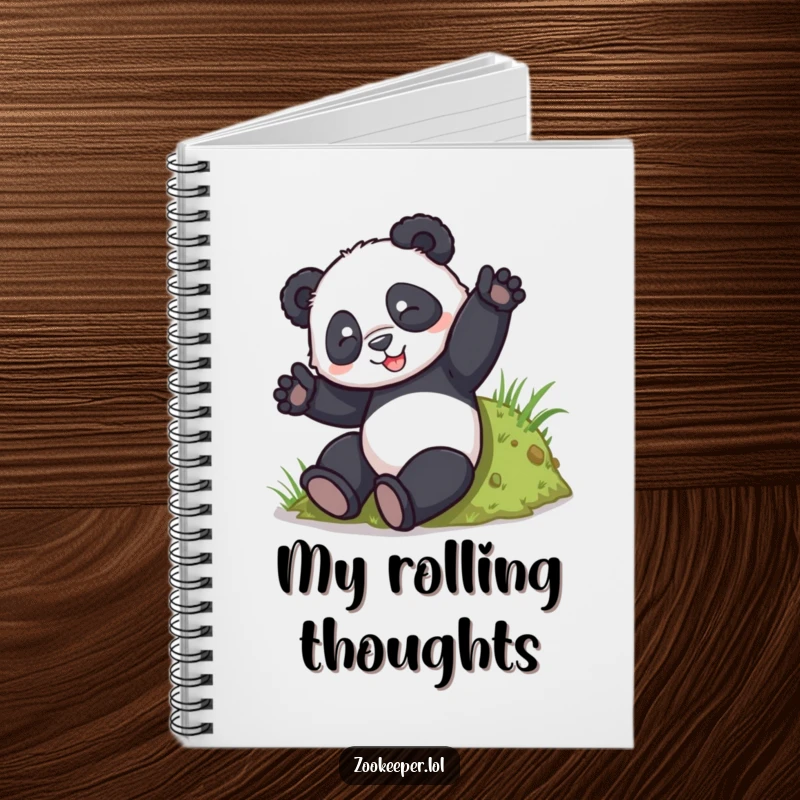 Funny Panda Tumble Notebook: A playful panda tumbles down a grassy hill, inspiring fun and creativity for all your notes.