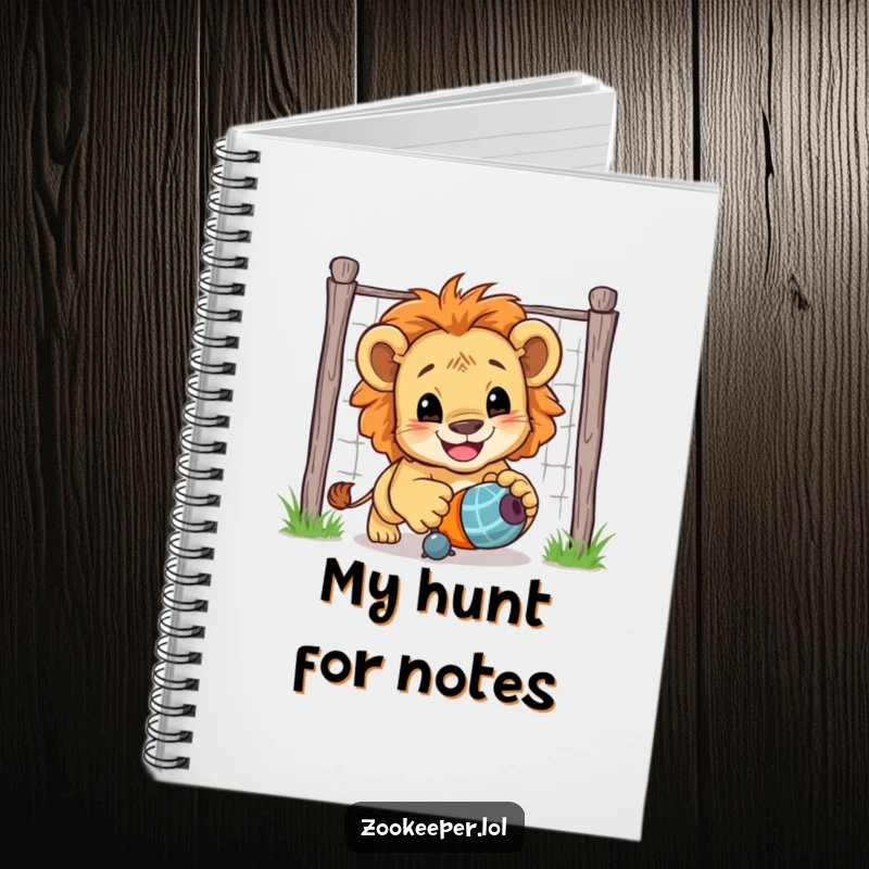 Funny Lion Cub Notebook: A smiling lion cub chases a toy toy, inspiring fun and creativity for all your notes.