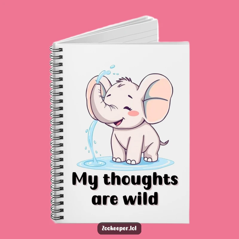 Funny Elephant Notebook: Playful Water Spray Cover, Ideal Gift for Writers