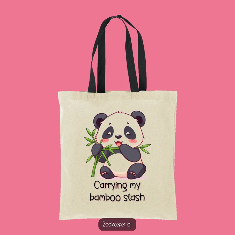 Funny Contented Panda Tote Bag - Chic Hilarious Zookeeper Accessory