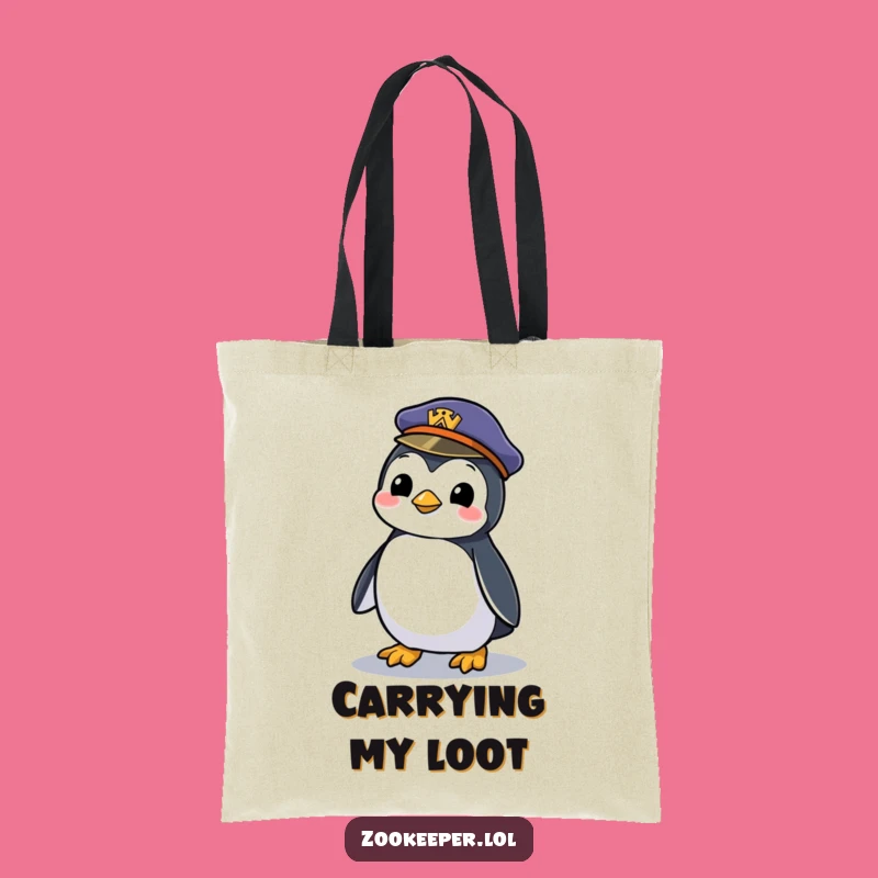 Funny Mischievous Penguin Tote Bag - Chic Hilarious Zookeeper Accessory